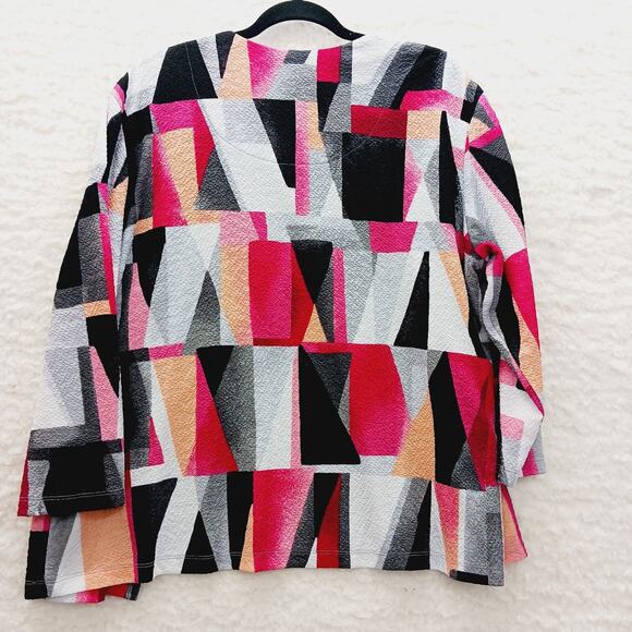 Blouse Size L Pink Black Abstract Whimsycore Y2K Festival Artsy Top Wearable Art - Picture 2 of 10